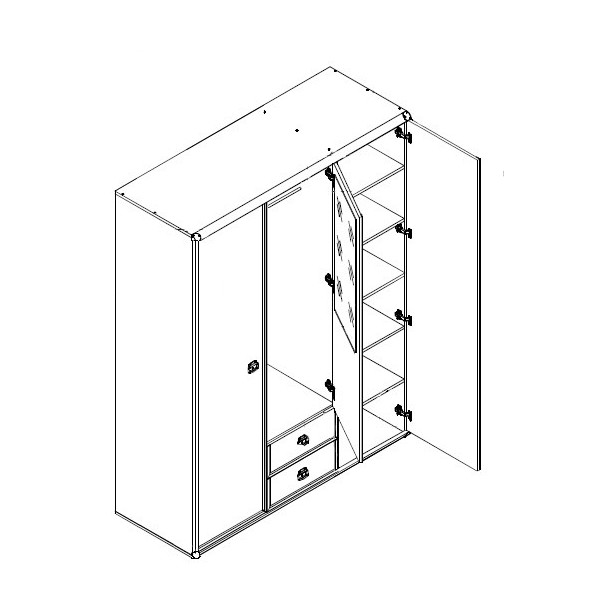 Шкаф платяной Индиана JSZF3D2S/150 Дуб шутер ВМК (БРВ) Украина