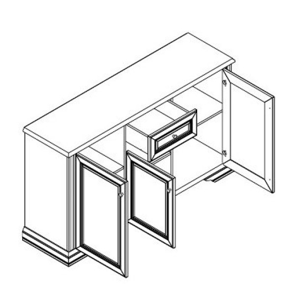 Комод Вайт 3D1S Ясен сніговий / сосна срібна Гербор (Gerbor) Україна
