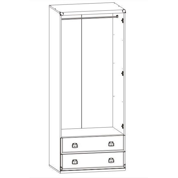Шкаф платянной Индиана JSZF2D2S/80 Дуб шутер ВМК (БРВ) Украина