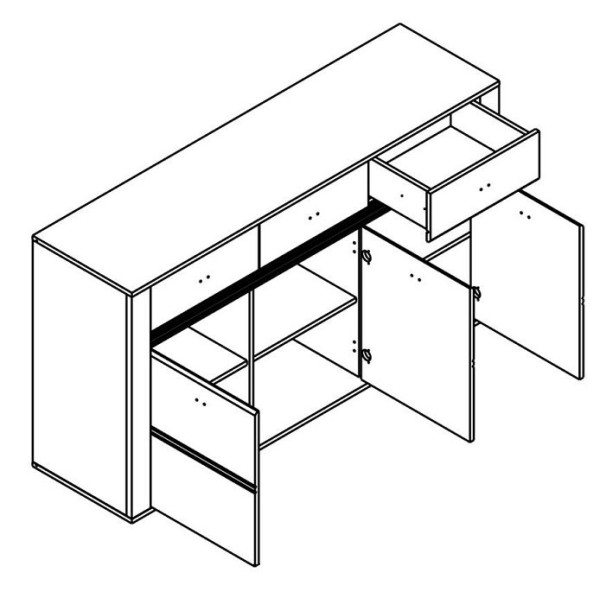 Комод Селена KOM3D3S Ясень снежный / дуб ансберг Гербор (Gerbor) Украина
