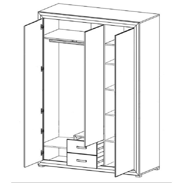 Шкаф платяной Маркус SZF3D2S Джанни / дуб каменный ВМК (БРВ) Украина