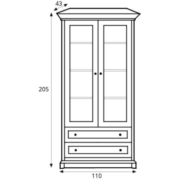 Витрина Соната 2d/2s Каштан Гербор (Gerbor) Украина