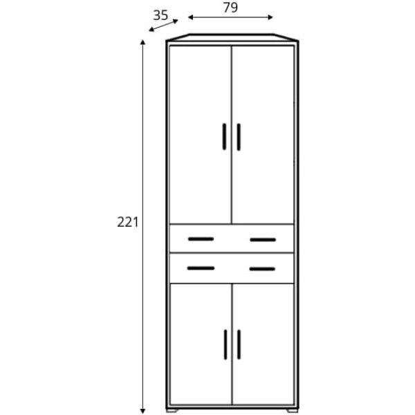 Пенал Офис Лайн REG 4D2S/220 Дуб сонома Гербор (Gerbor) Украина