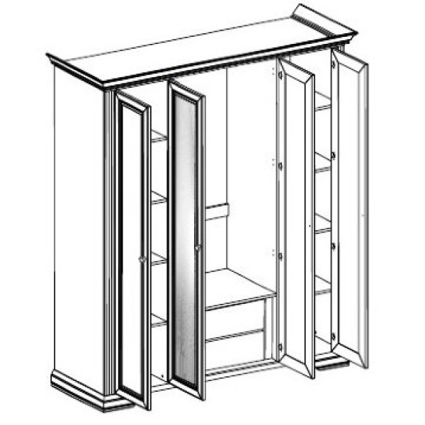 Шкаф Вайт 4D(2S) Ясень снежный / сосна серебряная Гербор (Gerbor) Украина