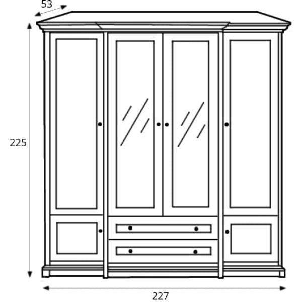 Шкаф Соната 4d/2s Каштан Гербор (Gerbor) Украина