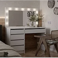 Стіл візажистий 5S ДСП із дзеркалом та підсвічуванням Німфея альба ВМК (БРВ) Україна