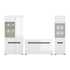 Набір меблів у вітальню Ацтека N77860 Білий / білий глянець ВМК (БРВ) Україна
