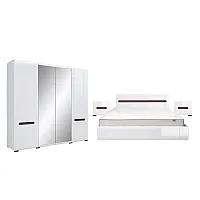 Набір меблів в спальню Ацтека N77869 Білий/білий глянець ВМК (БРВ) Україна