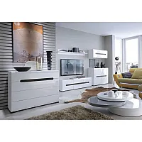 Набір меблів у вітальню Ацтека N77813 Білий / білий глянець ВМК (БРВ) Україна