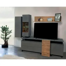 Гостиная АРС Антрацит / дуб крафт / тобако / элегантный серый ВМК (БРВ) Украина