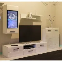 Вітальня Аляска з підсвіткою німфея альба/білий глянець ВМК (БРВ) Україна