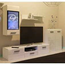 Гостиная Аляска с подсветкой нимфея альба/белый глянец ВМК (БРВ) Украина