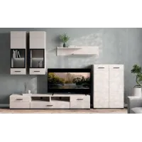 Вітальня Арктика з підсвічуванням кашемір глянець ВМК (БРВ) Україна