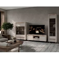 Вітальня Елегант з підсвічуванням кашемір / дуб ліворний ВМК (БРВ) Україна